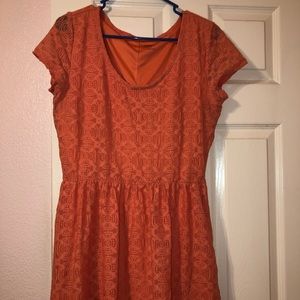 CORAL COLORED SKATER DRESS